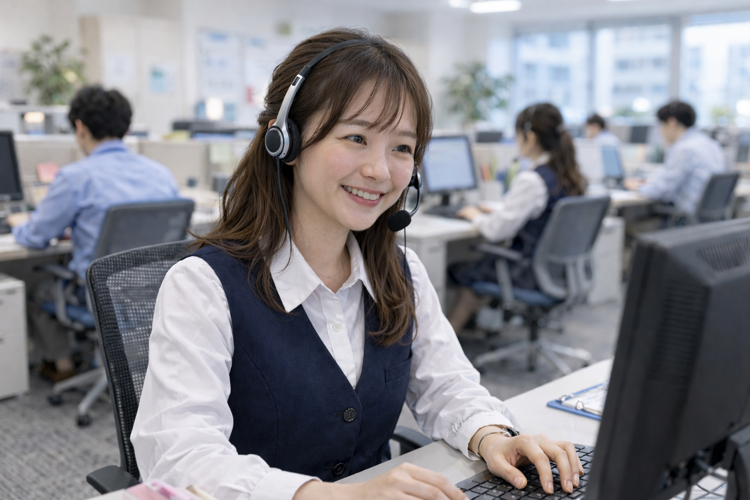 ヒアリング対応するオペレーター