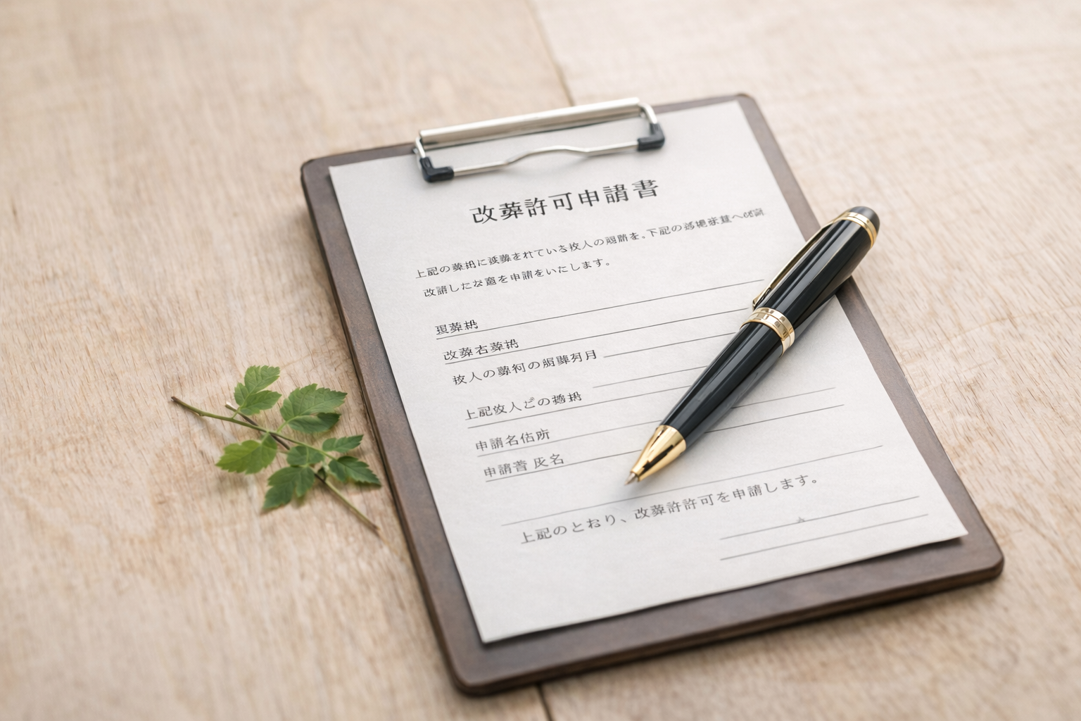 改葬許可申請書